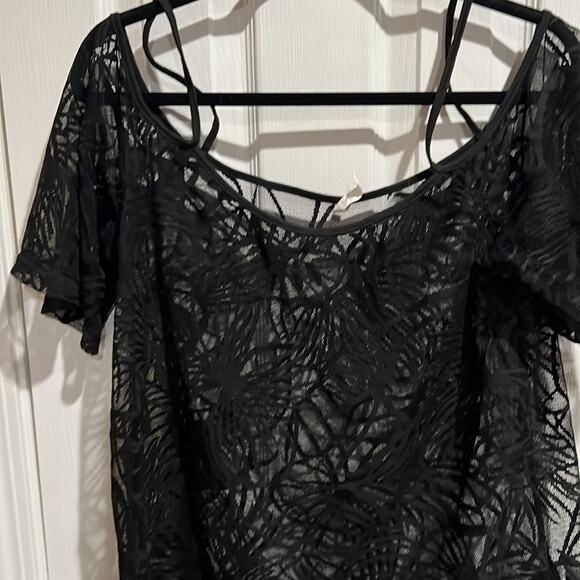 Beach Cover up Nimes Cote d’azure size Large Black Lace - Picture 2 of 5